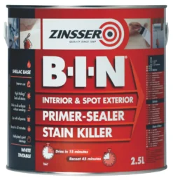 Zinsser B-I-N Shellac-Based Primer Sealer 2.5Ltr