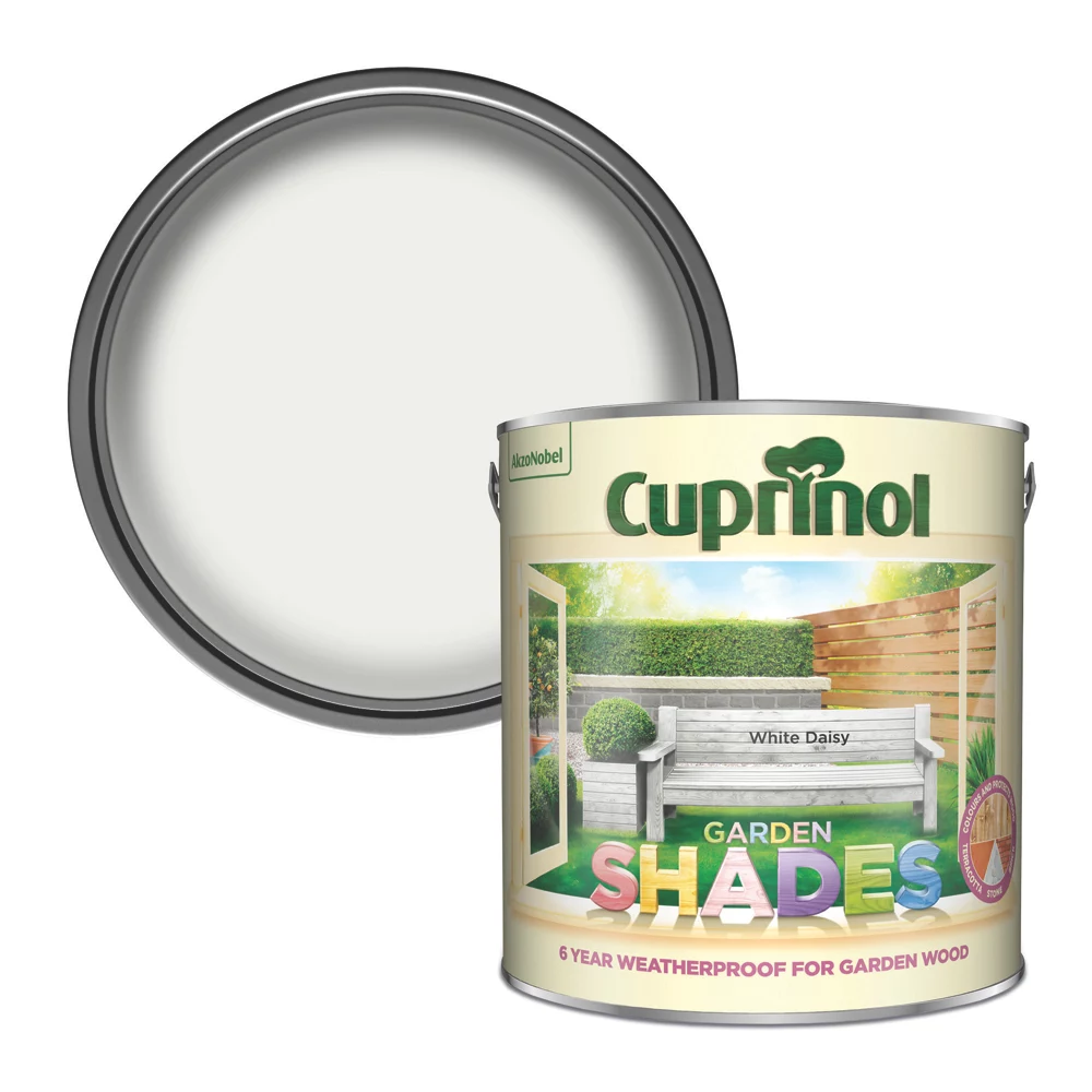 Cuprinol Garden Shades Exterior Wood Paint Matt White Daisy 2.5Ltr 3 Cuprinol Garden Shades Exterior Wood Paint Matt White Daisy 2.5Ltr