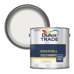 Dulux Trade Eggshell Pure Brilliant White Trim Solvent-Based Paint 2.5Ltr