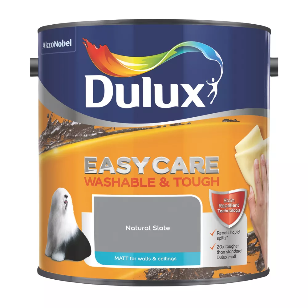 Dulux Easycare Matt Natural Slate Emulsion Paint 2.5Ltr 4 Dulux Easycare Matt Natural Slate Emulsion Paint 2.5Ltr - Image 2