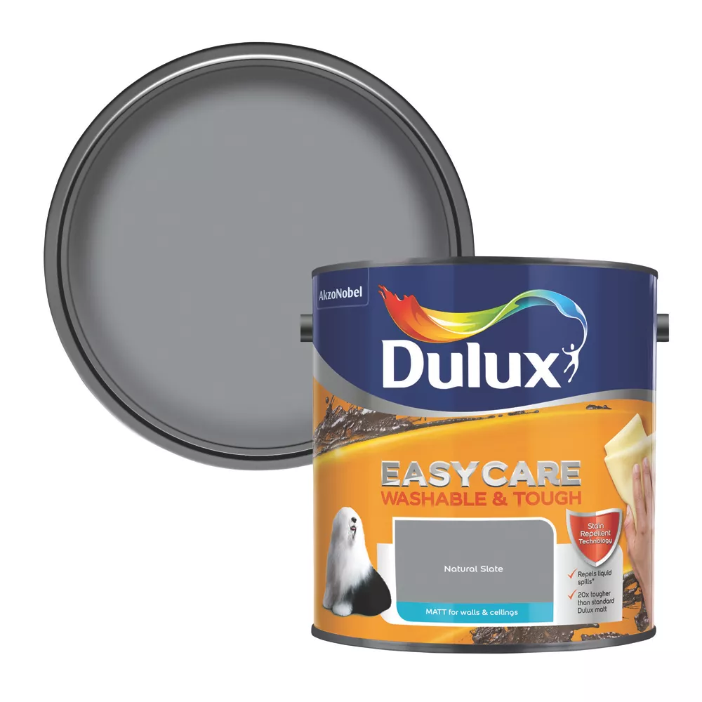 Dulux Easycare Matt Natural Slate Emulsion Paint 2.5Ltr 3 Dulux Easycare Matt Natural Slate Emulsion Paint 2.5Ltr