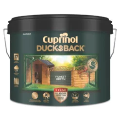 Cuprinol Ducksback Shed & Fence Paint Forest Green 9Ltr -Paint Tools 21170 A2