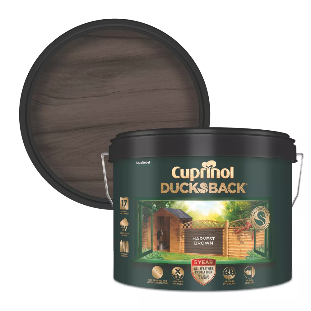 Cuprinol Ducksback Shed & Fence Paint Harvest Brown 9Ltr 2 Cuprinol Ducksback Shed & Fence Paint Harvest Brown 9Ltr