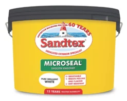 Sandtex Ultra Smooth Masonry Paint Pure Brilliant White 10Ltr -Paint Tools 23771 A2