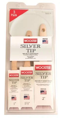 Wooster Silver Tip Paintbrushes 3 Piece Set -Paint Tools 2915G A3