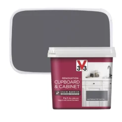 V33 Satin Anthracite Grey Trim Cabinet Paint 750ml