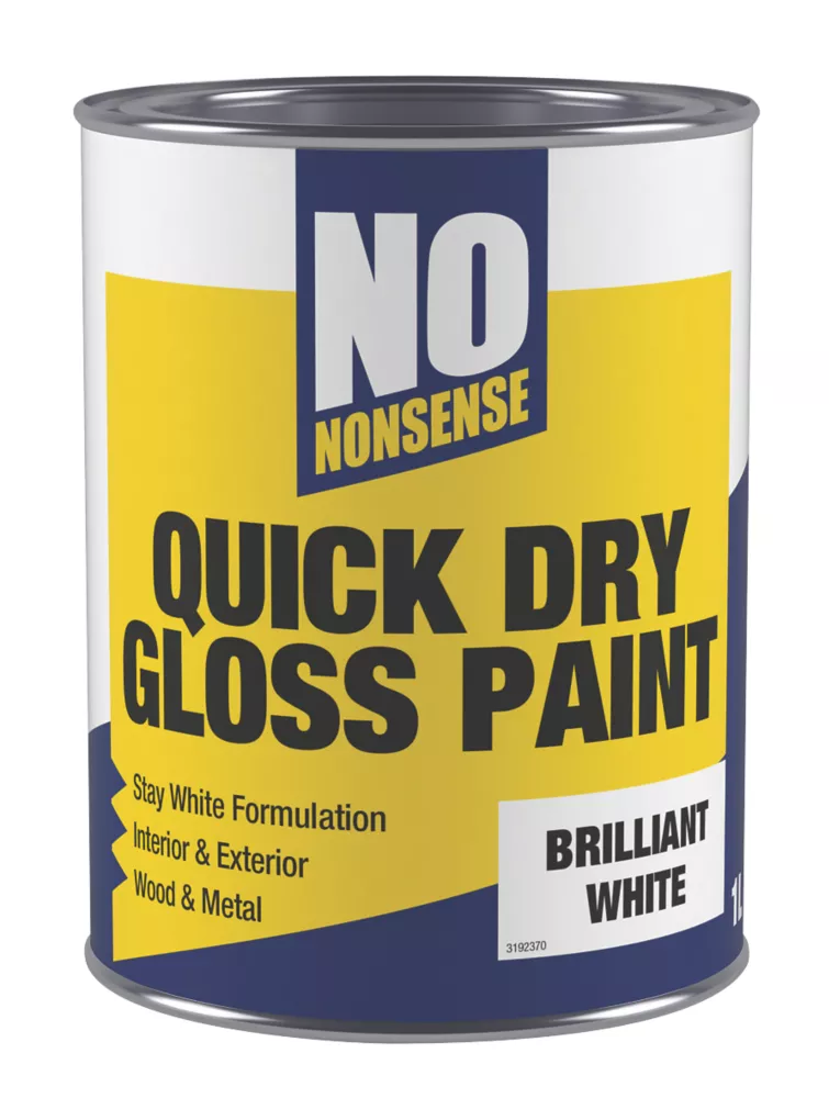 No Nonsense Gloss Pure Brilliant White Acrylic Water-Based Paint 1Ltr 3 No Nonsense Gloss Pure Brilliant White Acrylic Water-Based Paint 1Ltr