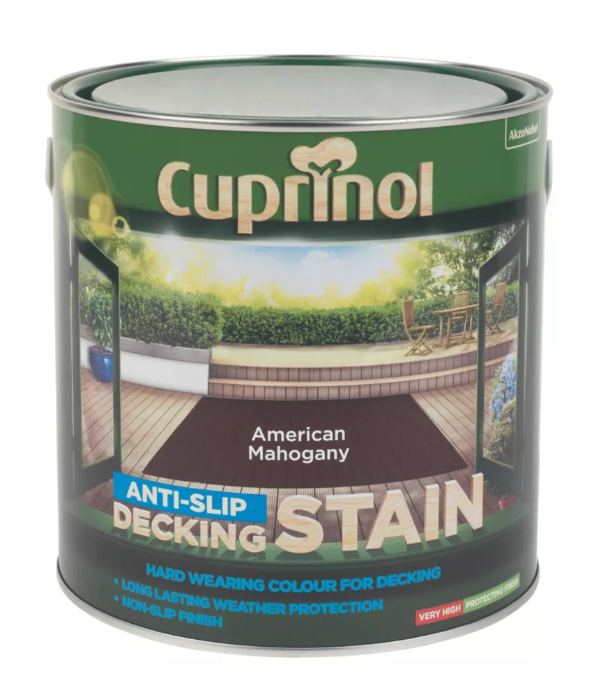 Cuprinol Anti-Slip Decking Stain American Mahogany 2.5Ltr 4 Cuprinol Anti-Slip Decking Stain American Mahogany 2.5Ltr - Image 2