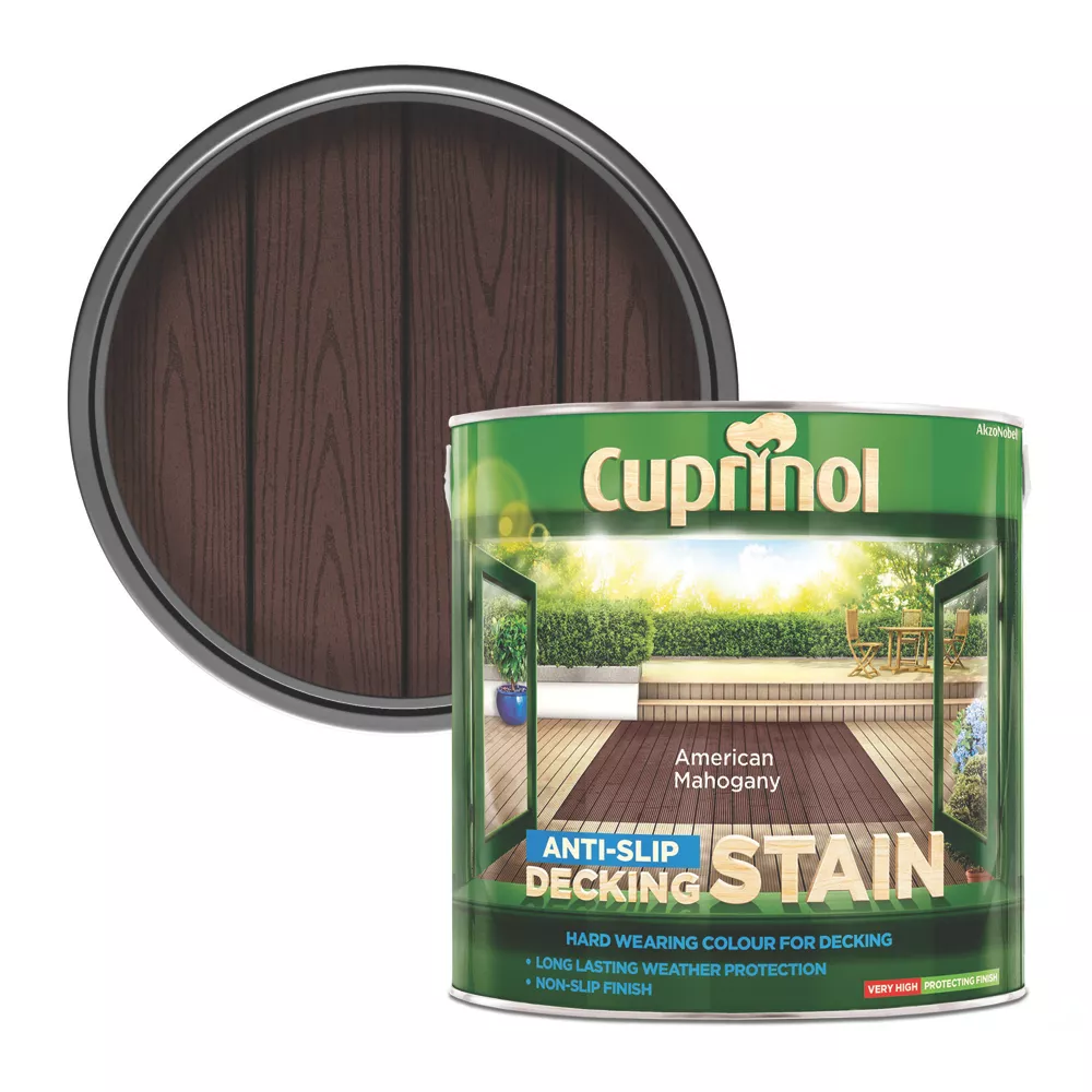 Cuprinol Anti-Slip Decking Stain American Mahogany 2.5Ltr 3 Cuprinol Anti-Slip Decking Stain American Mahogany 2.5Ltr