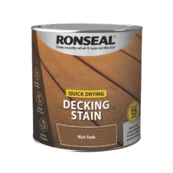 Ronseal Quick Drying Decking Stain Rich Teak 2.5Ltr
