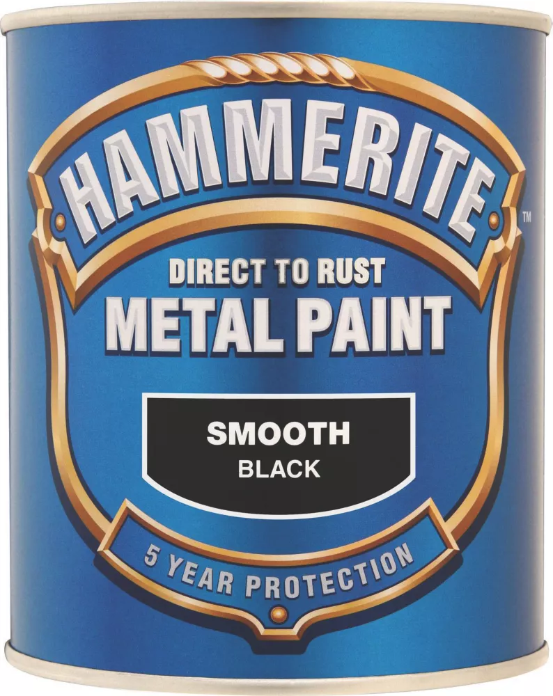 Hammerite Smooth Smooth Metal Paint Black 750ml 4 Hammerite Smooth Smooth Metal Paint Black 750ml - Image 2