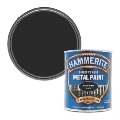 Hammerite Smooth Smooth Metal Paint Black 750ml