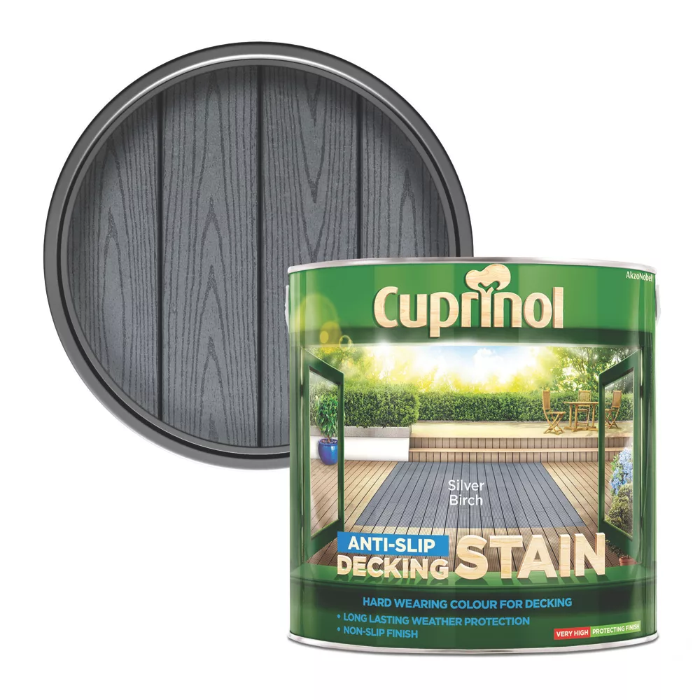 Cuprinol Anti-Slip Decking Stain Silver Birch 2.5Ltr 3 Cuprinol Anti-Slip Decking Stain Silver Birch 2.5Ltr