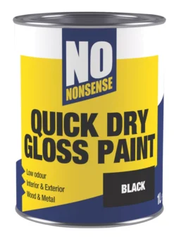 No Nonsense Gloss Black Acrylic Water-Based Paint 1Ltr