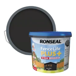 Ronseal Fence Life Plus Shed & Fence Treatment Tudor Black Oak 9Ltr