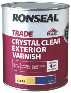 Ronseal Trade Exterior Varnish Satin Clear 750ml
