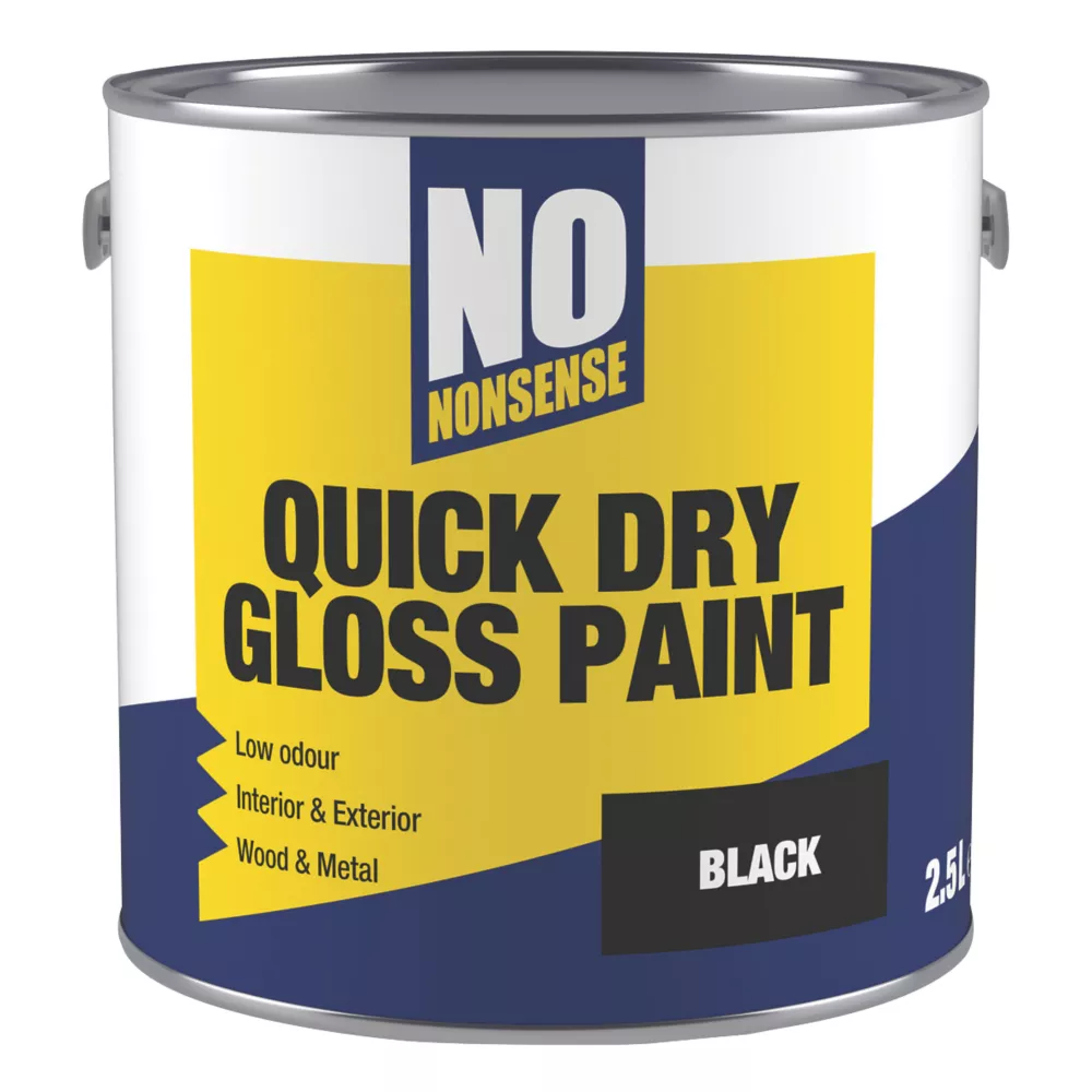 No Nonsense Gloss Black Acrylic Water-Based Paint 2.5Ltr 3 No Nonsense Gloss Black Acrylic Water-Based Paint 2.5Ltr