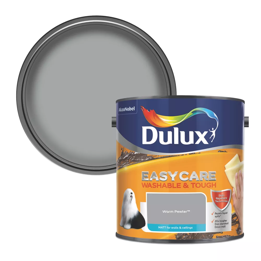 Dulux EasyCare Matt Warm Pewter Emulsion Paint 2.5Ltr 3 Dulux EasyCare Matt Warm Pewter Emulsion Paint 2.5Ltr