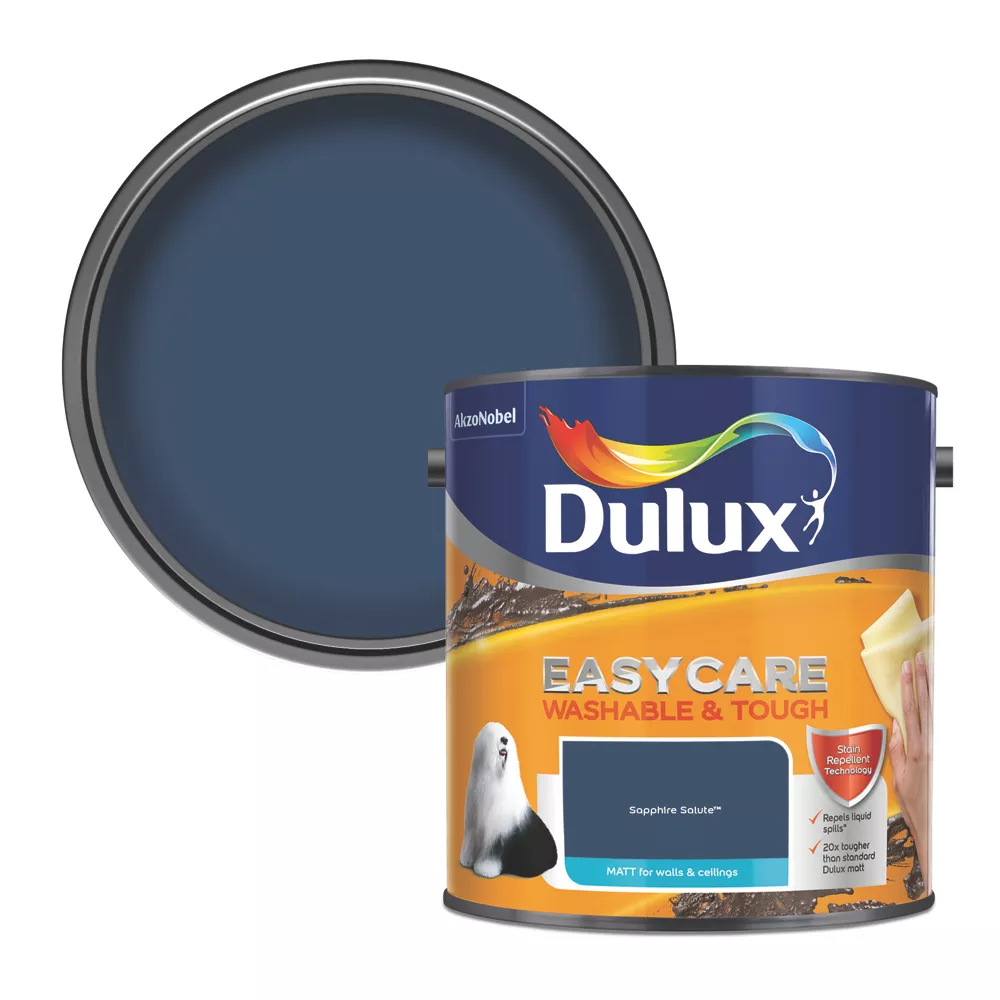 Dulux EasyCare Matt Sapphire Salute Emulsion Paint 2.5Ltr 3 Dulux EasyCare Matt Sapphire Salute Emulsion Paint 2.5Ltr