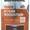 Ronseal Trade 10 Year Woodstain Satin Teak 750ml -Paint Tools 594FG P