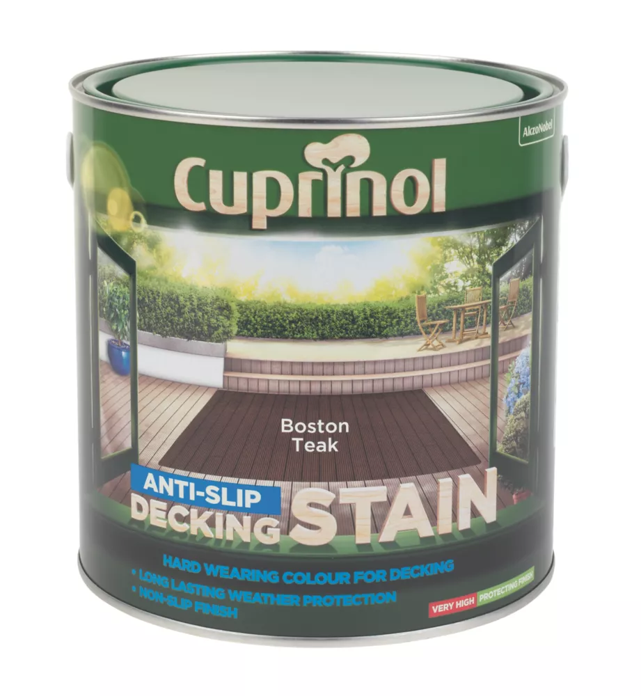 Cuprinol Anti-Slip Decking Stain Boston Teak 2.5Ltr 4 Cuprinol Anti-Slip Decking Stain Boston Teak 2.5Ltr - Image 2