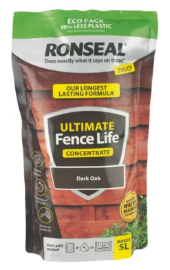 Ronseal Ultimate Fence Life Concentrate Treatment Dark Oak 5L From 950mlLtr