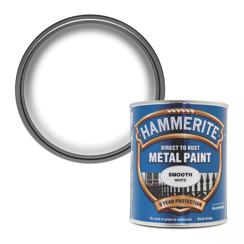 Hammerite Smooth Smooth Metal Paint White 750ml 3 Hammerite Smooth Smooth Metal Paint White 750ml