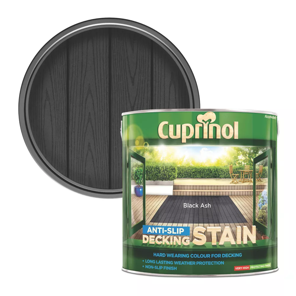 Cuprinol Anti-Slip Decking Stain Black Ash 2.5Ltr 3 Cuprinol Anti-Slip Decking Stain Black Ash 2.5Ltr