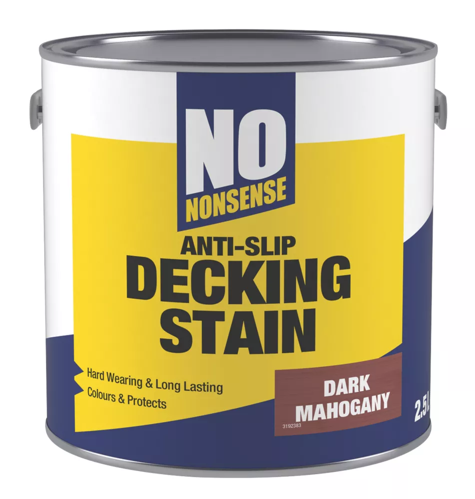 No Nonsense Anti-Slip Quick-Drying Decking Stain Dark Mahogany 2.5Ltr 3 No Nonsense Anti-Slip Quick-Drying Decking Stain Dark Mahogany 2.5Ltr