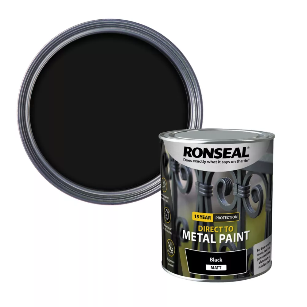 Ronseal Matt Metal Paint Black 750ml 3 Ronseal Matt Metal Paint Black 750ml