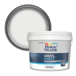 Dulux Trade Matt White Emulsion Paint 10Ltr