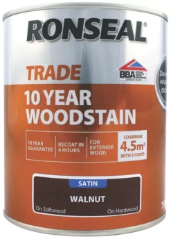 Ronseal Trade 10 Year Woodstain Satin Walnut 750ml