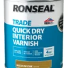 Ronseal Trade Quick-Dry Interior Varnish Satin Medium Oak 750ml -Paint Tools 839HT P