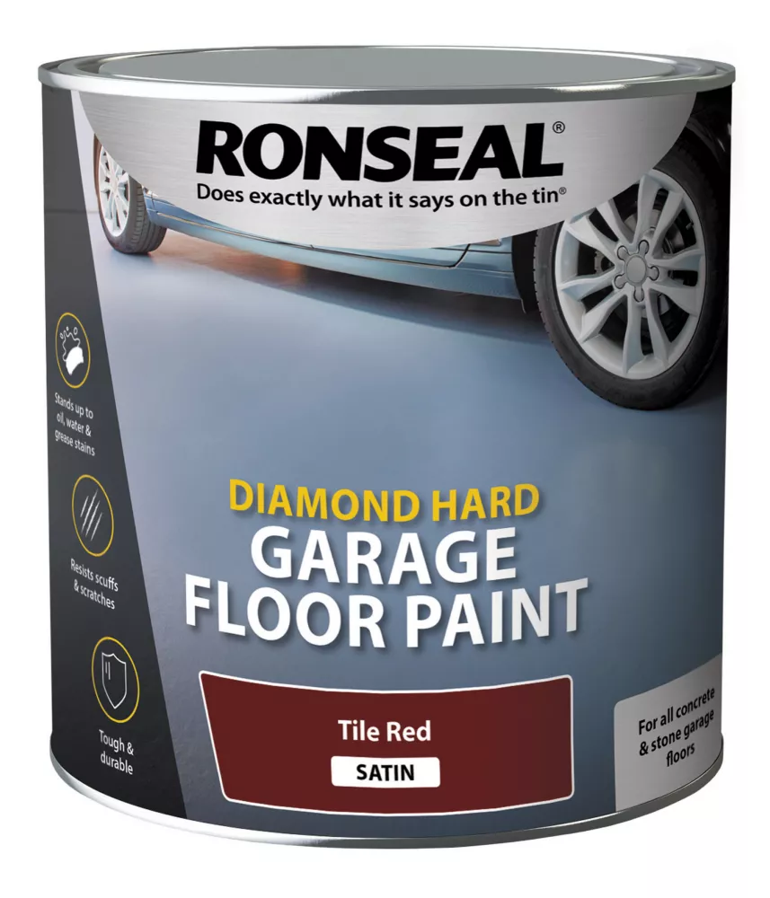 Ronseal Diamond Hard Garage Floor Paint Tile Red 2.5Ltr 4 Ronseal Diamond Hard Garage Floor Paint Tile Red 2.5Ltr - Image 2