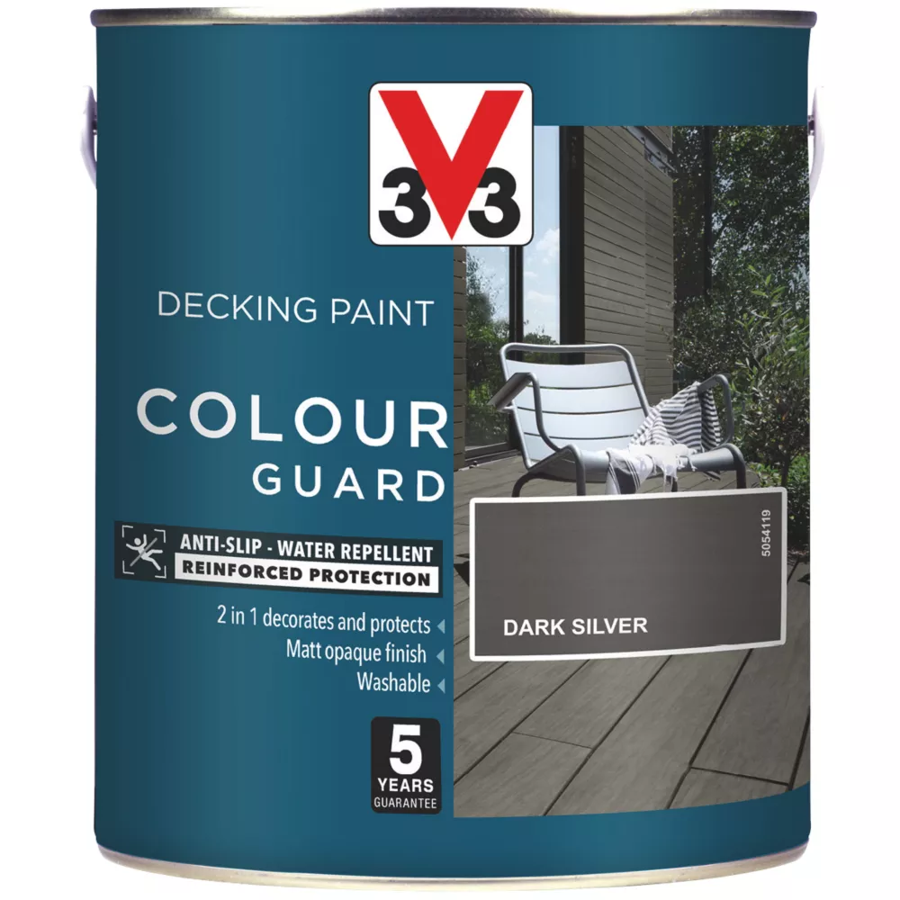 V33 Colour Guard Decking Paint Dark Silver 2.5Ltr 3 V33 Colour Guard Decking Paint Dark Silver 2.5Ltr