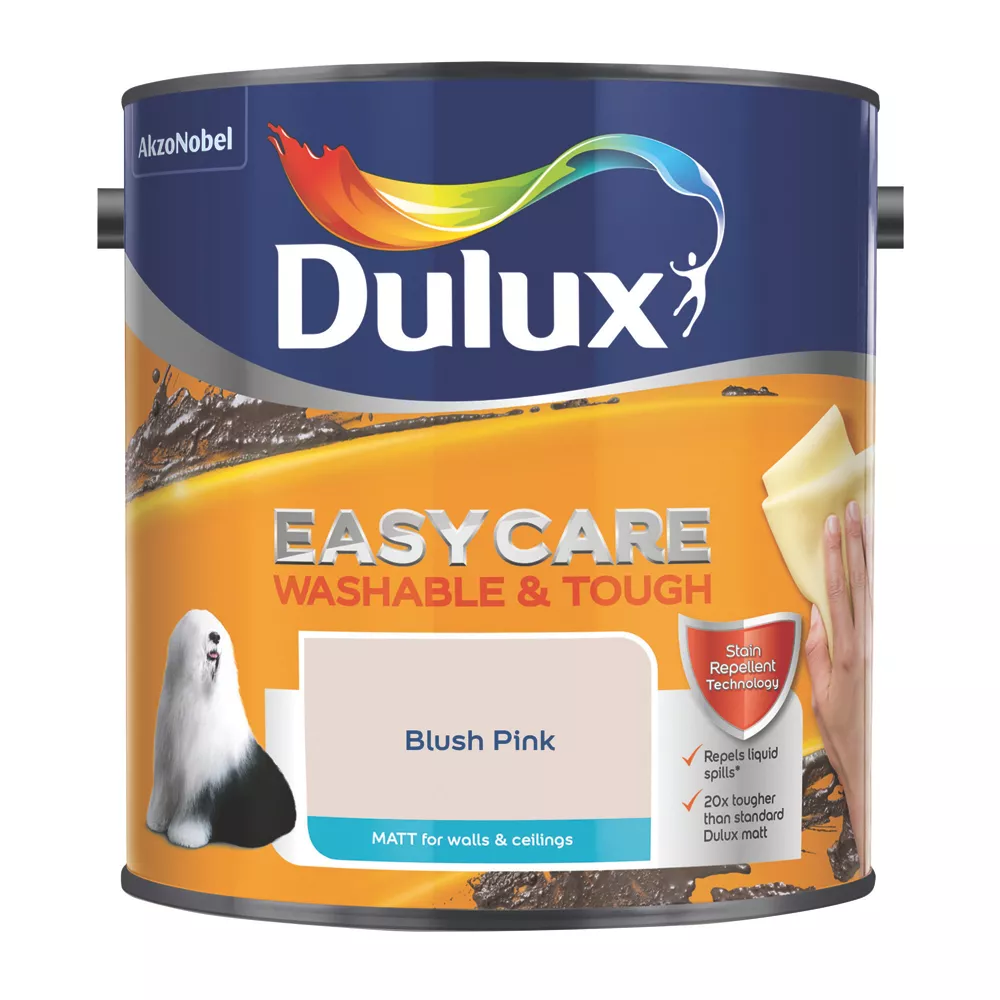 Dulux EasyCare Matt Blush Pink Emulsion Paint 2.5Ltr 4 Dulux EasyCare Matt Blush Pink Emulsion Paint 2.5Ltr - Image 2