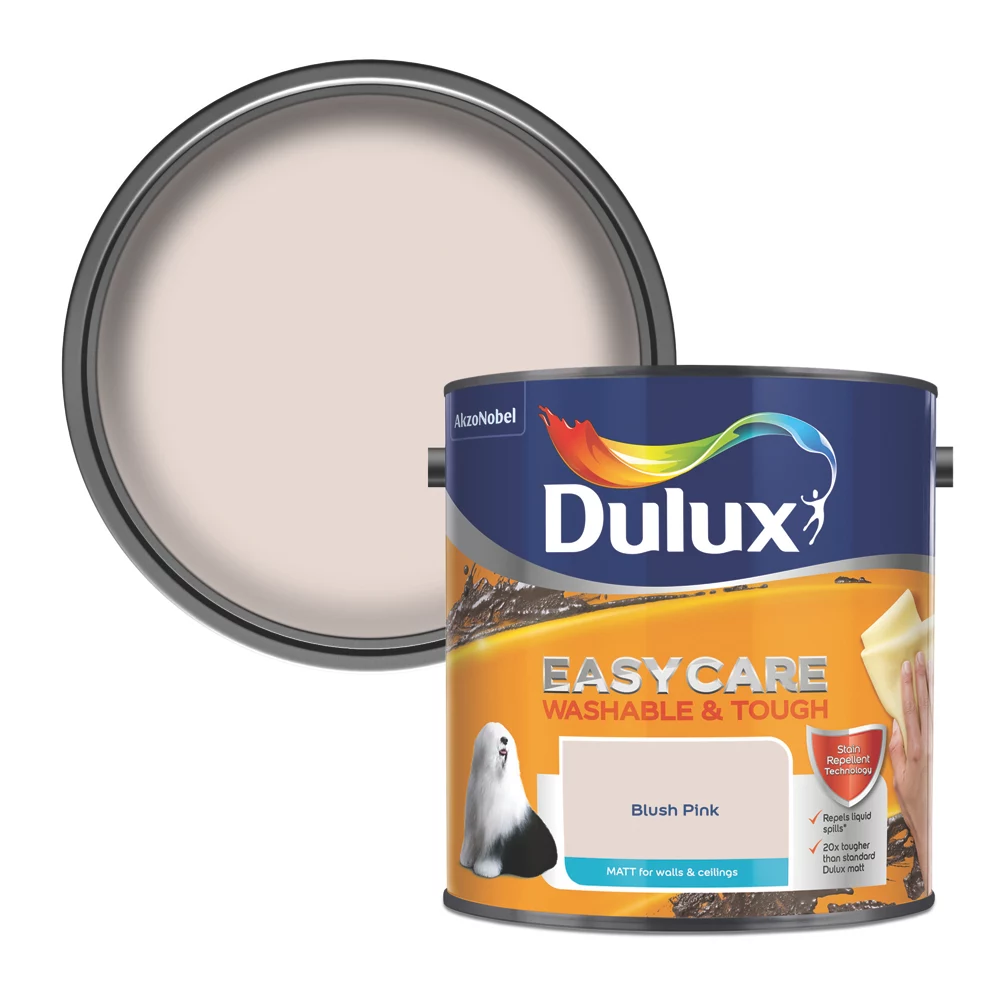 Dulux EasyCare Matt Blush Pink Emulsion Paint 2.5Ltr 3 Dulux EasyCare Matt Blush Pink Emulsion Paint 2.5Ltr