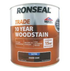 Ronseal Trade 10 Year Woodstain Satin Dark Oak 2.5Ltr
