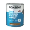 Ronseal Trade Quick Dry Interior Varnish Satin Dark Oak 750ml -Paint Tools 868VT P