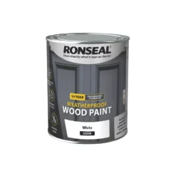 Ronseal 10-Year Exterior Wood Paint Satin White 750ml