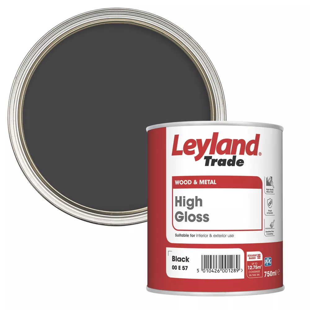 Leyland Trade High Gloss Black Trim Paint 750ml 3 Leyland Trade High Gloss Black Trim Paint 750ml